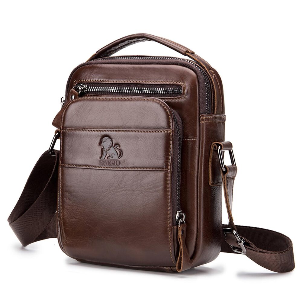 2157 Leather Small Messenger Bag Shoulder Bag for Ipad Crossbody Bag